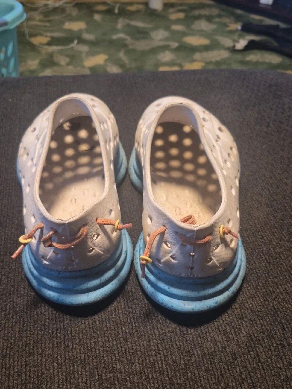 Men's Lightweight Slip-On Sandals in Light Gray and Blue